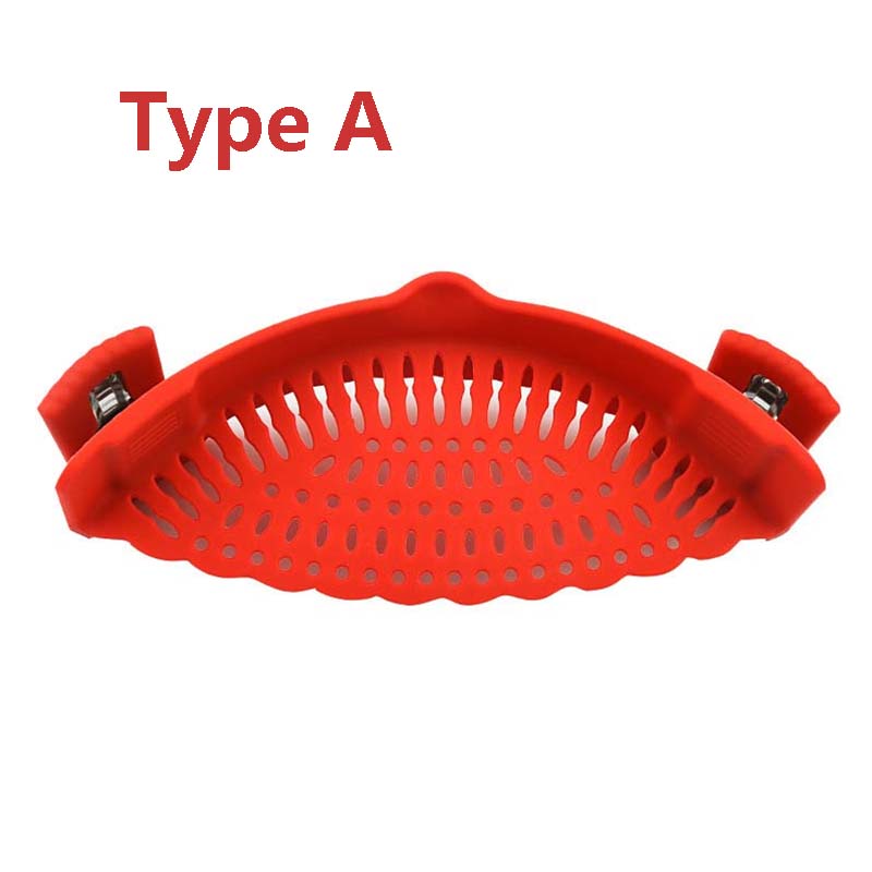 Universal Silicone Clip-on Pan Pot Strainer Anti-spill Pasta Pot Strainer Food Grade Rice Fruit Colander Strainer Kitchen Items