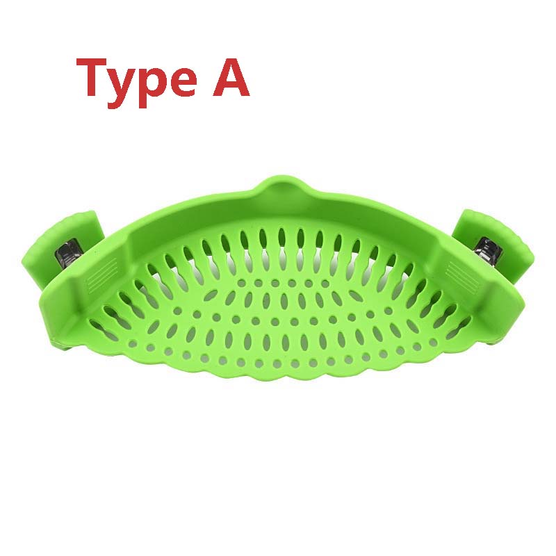 Universal Silicone Clip-on Pan Pot Strainer Anti-spill Pasta Pot Strainer Food Grade Rice Fruit Colander Strainer Kitchen Items