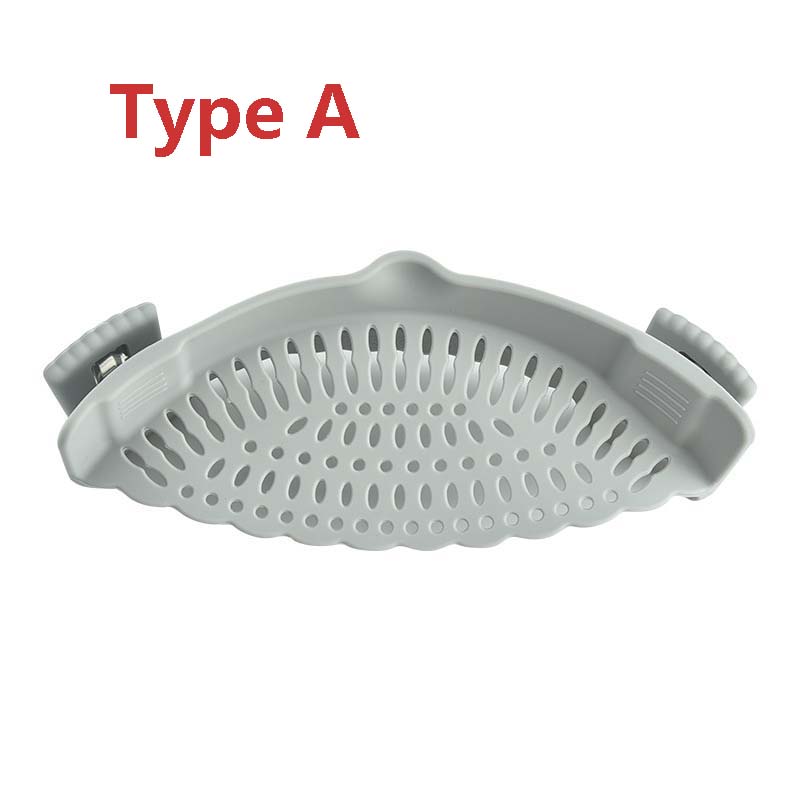 Universal Silicone Clip-on Pan Pot Strainer Anti-spill Pasta Pot Strainer Food Grade Rice Fruit Colander Strainer Kitchen Items