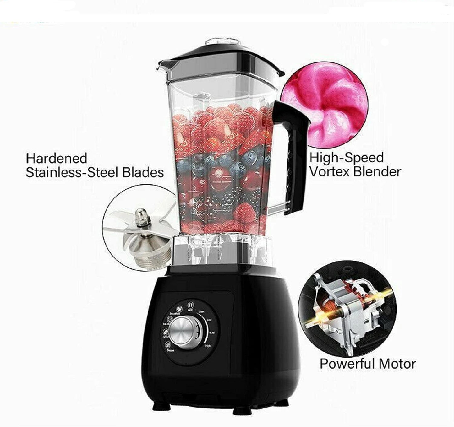 2L Countertop Blender 2000W Fruit Smoothie Blender