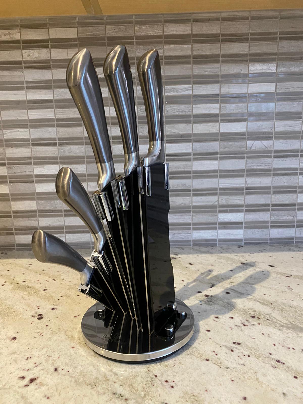 8-Piece Knife Set w/ Acrylic Stand Carbon Collection