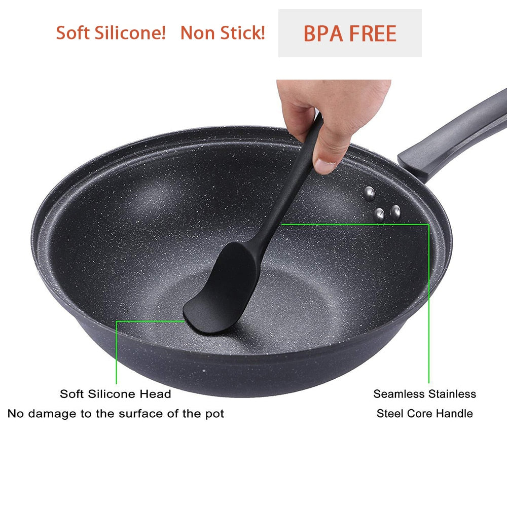 6 Pcs Spatula Sets BPA Free Silicone Scrapers Spoon Non-Stick Silica