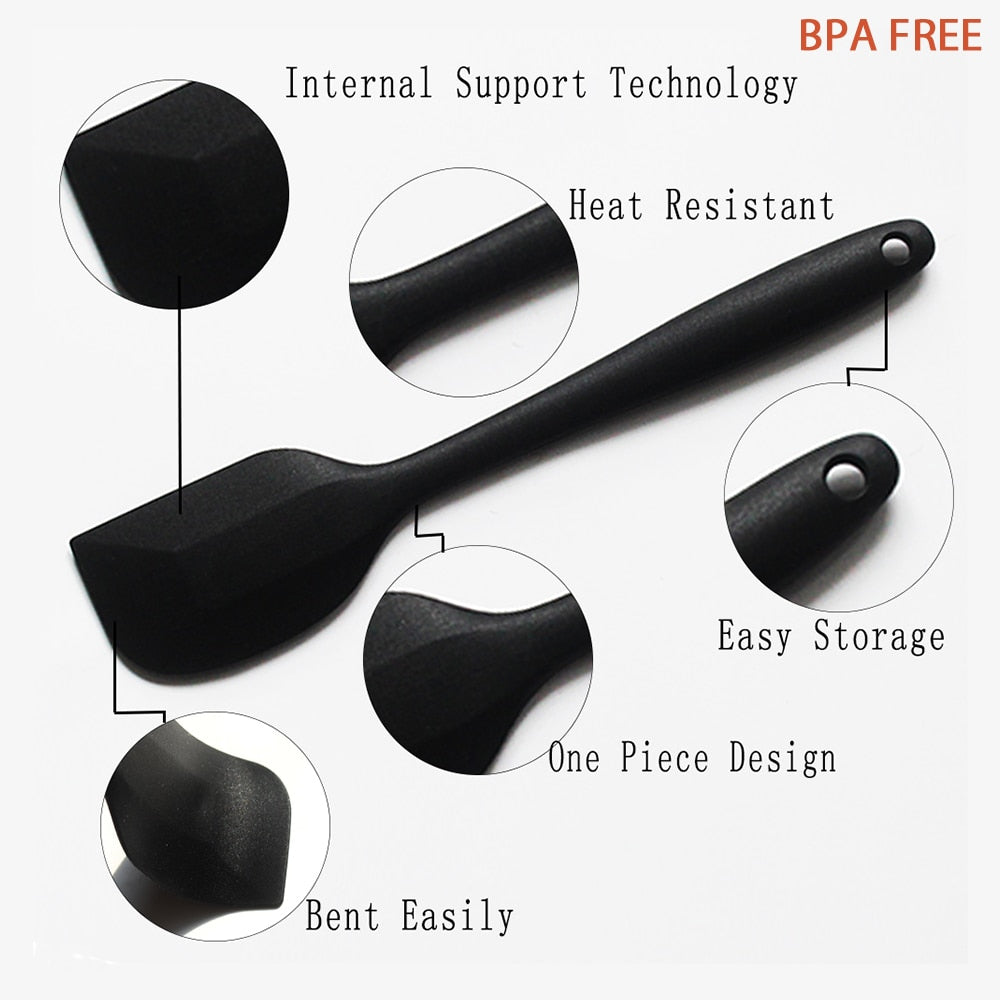 6 Pcs Spatula Sets BPA Free Silicone Scrapers Spoon Non-Stick Silica