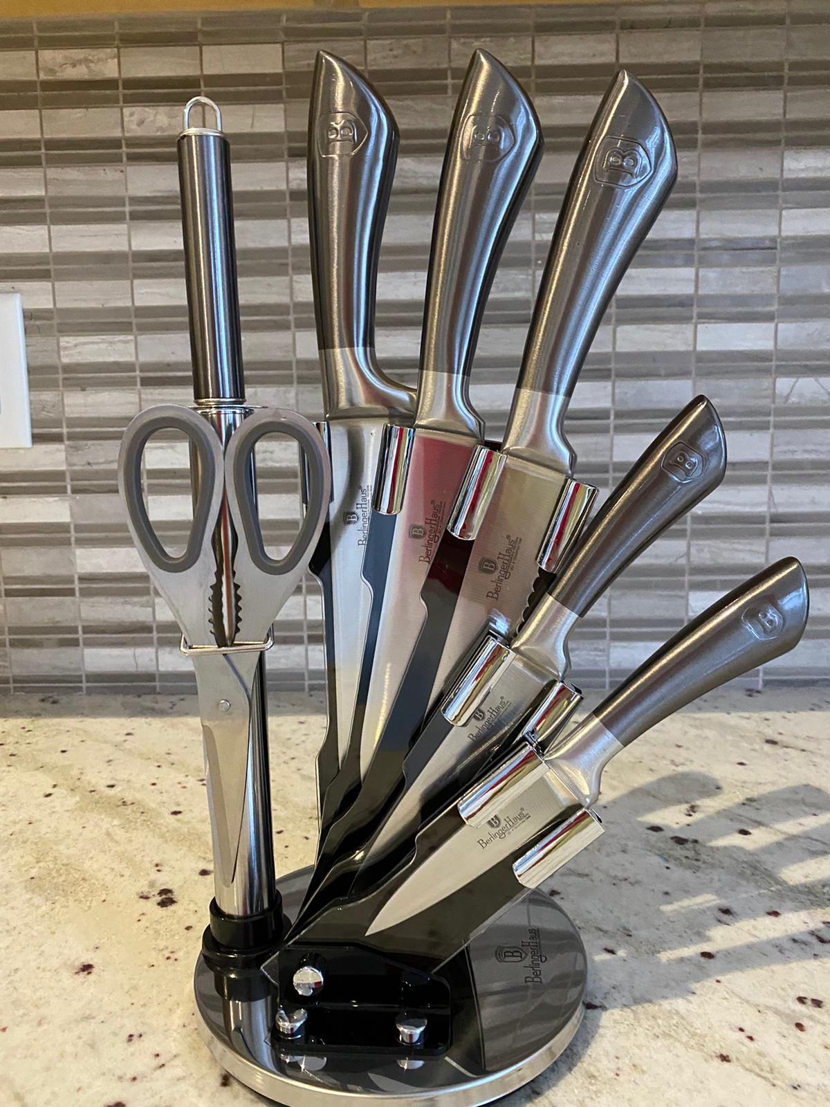 8-Piece Knife Set w/ Acrylic Stand Carbon Collection