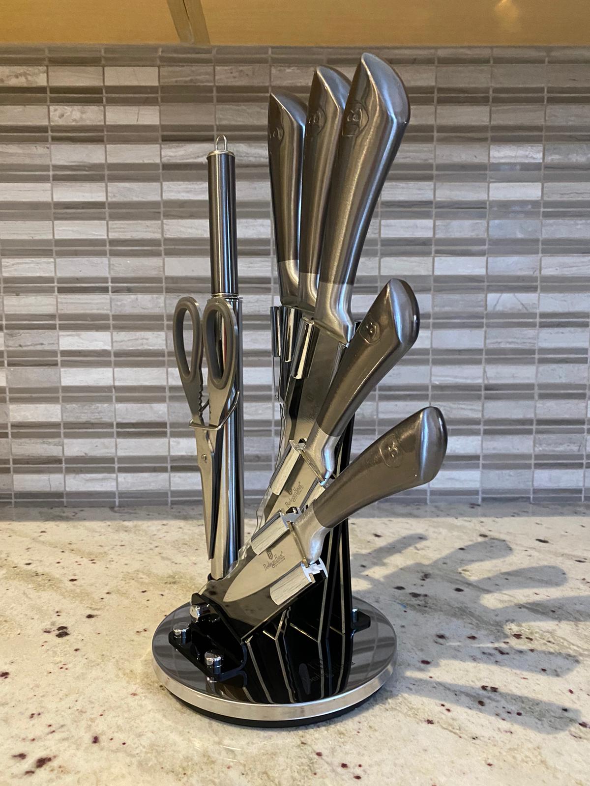 8-Piece Knife Set w/ Acrylic Stand Carbon Collection