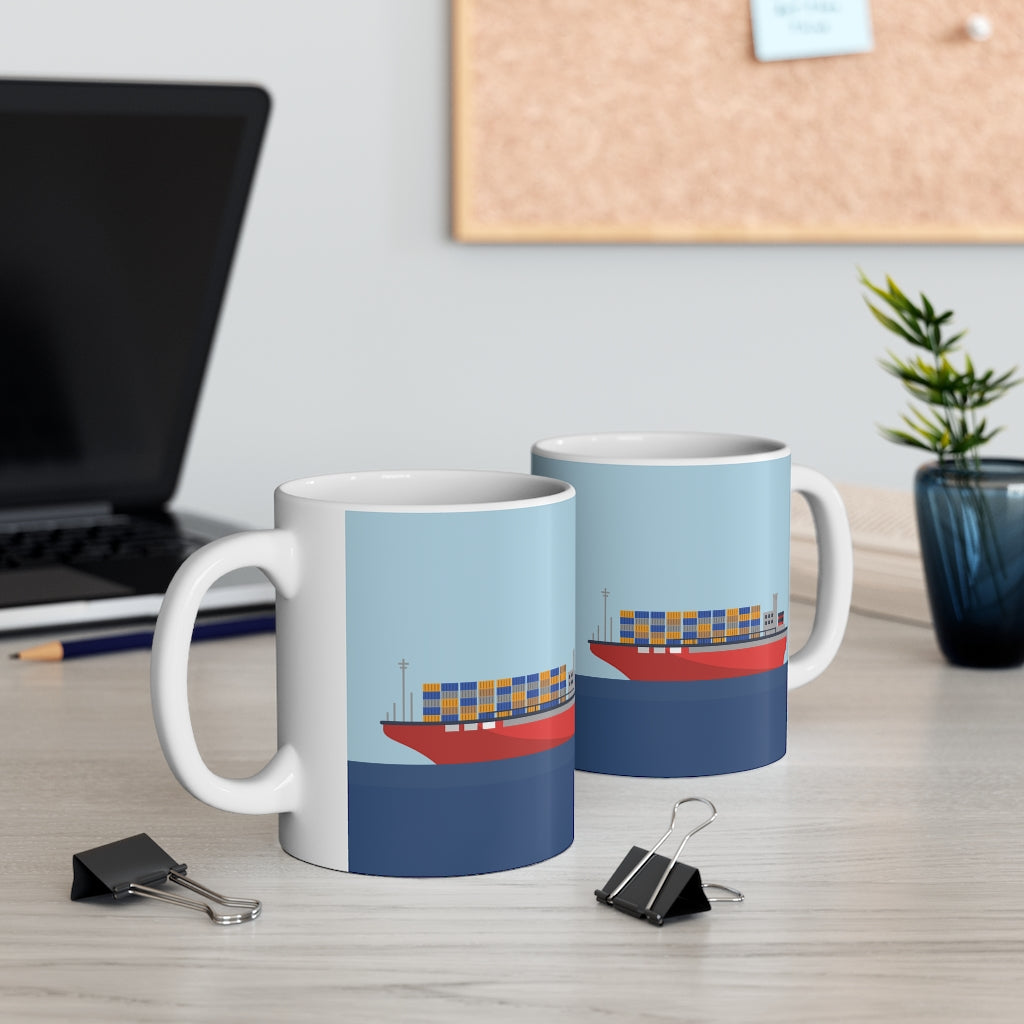 Cargo Ship Ceramic Mug 11oz