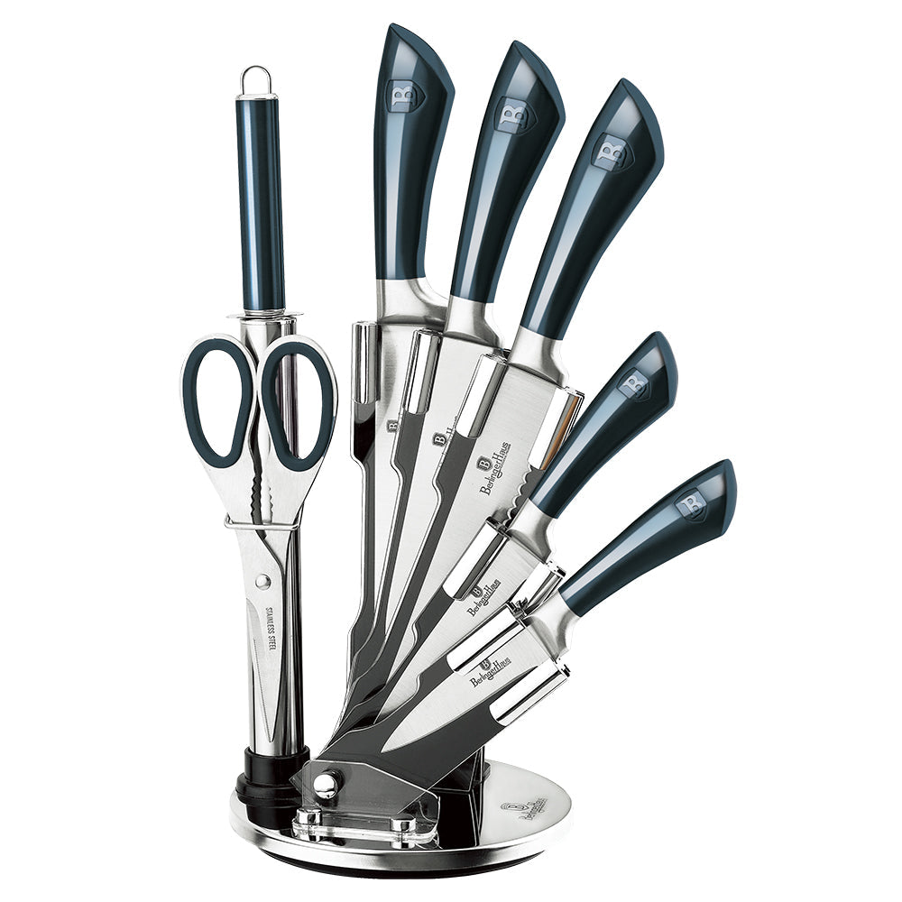 8-Piece Knife Set w/ Acrylic Stand Aquamarine Collection