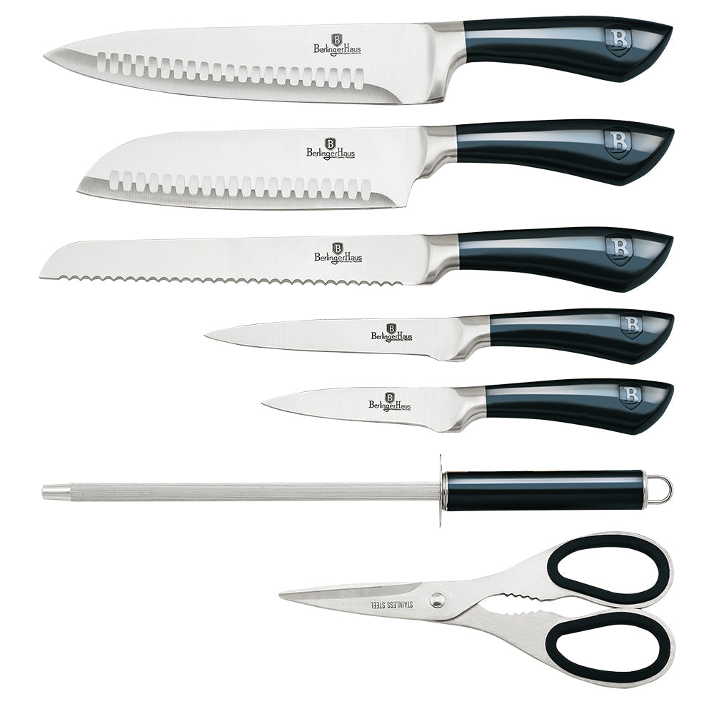 8-Piece Knife Set w/ Acrylic Stand Aquamarine Collection