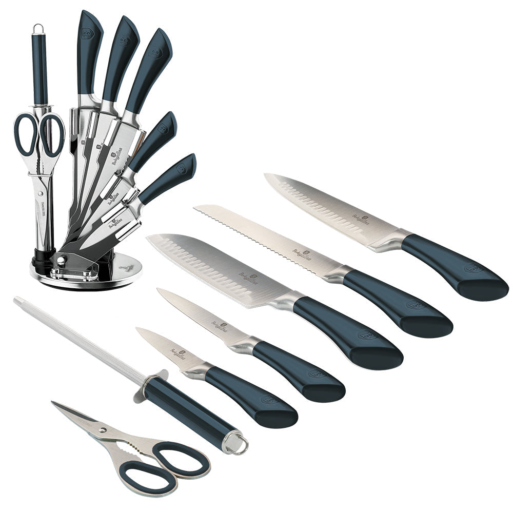 8-Piece Knife Set w/ Acrylic Stand Aquamarine Collection