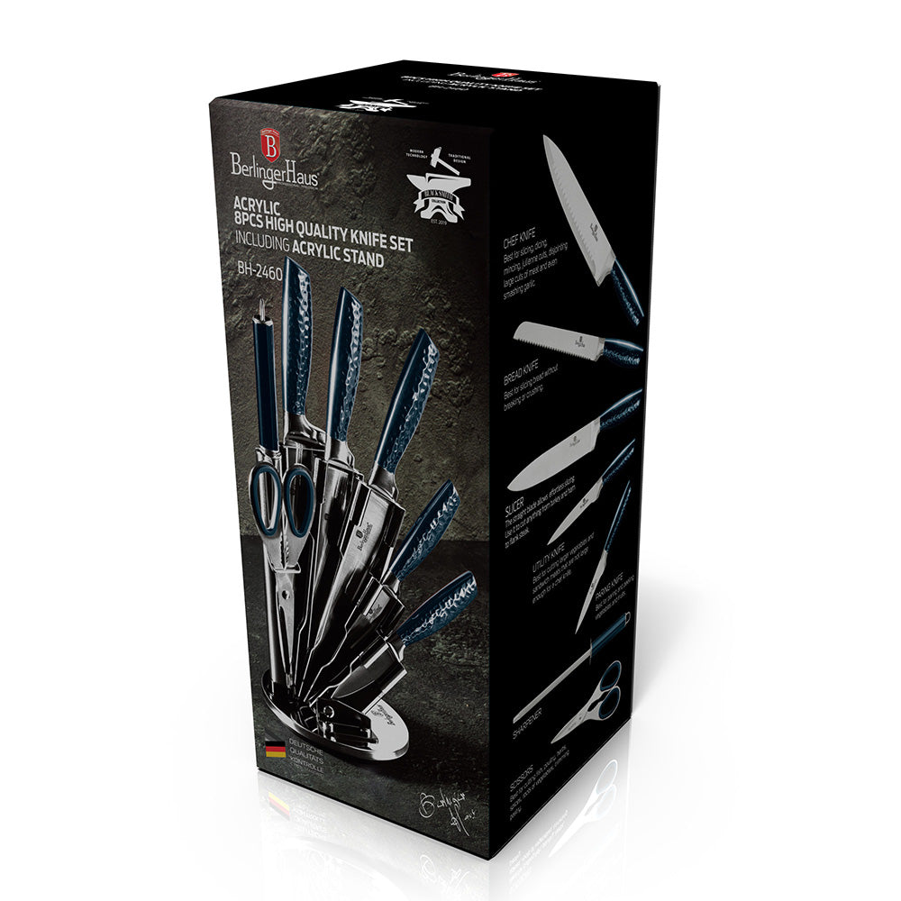 8-Piece Knife Set w/ Acrylic Stand Aquamarine Collection