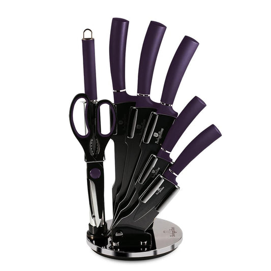 8-Piece Knife Set w/ Acrylic Stand Purple Collection