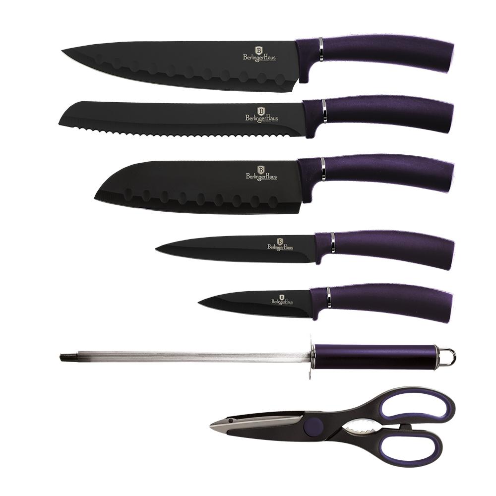 8-Piece Knife Set w/ Acrylic Stand Purple Collection