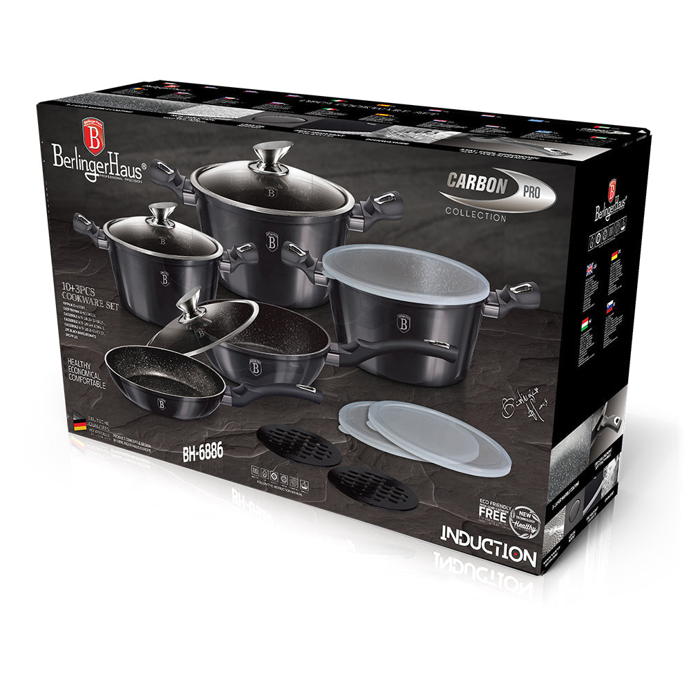 13-Piece Kitchen Cookware Set Carbon Pro Collection