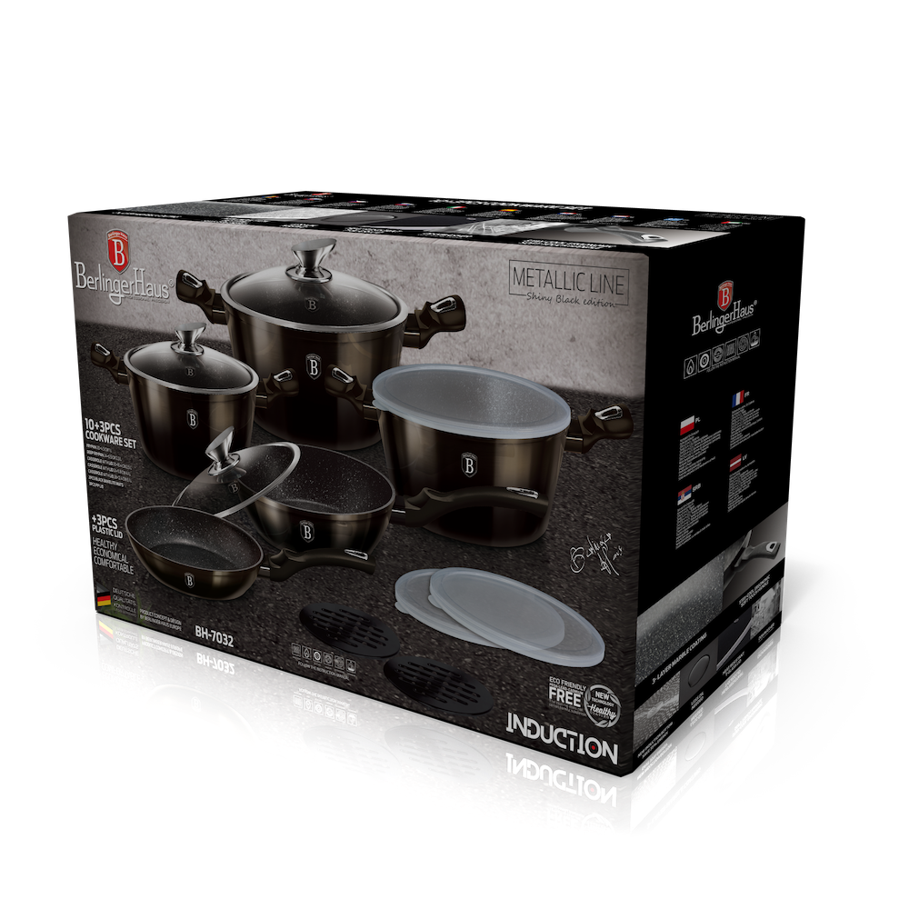 13-Piece Kitchen Cookware Set Black Collection