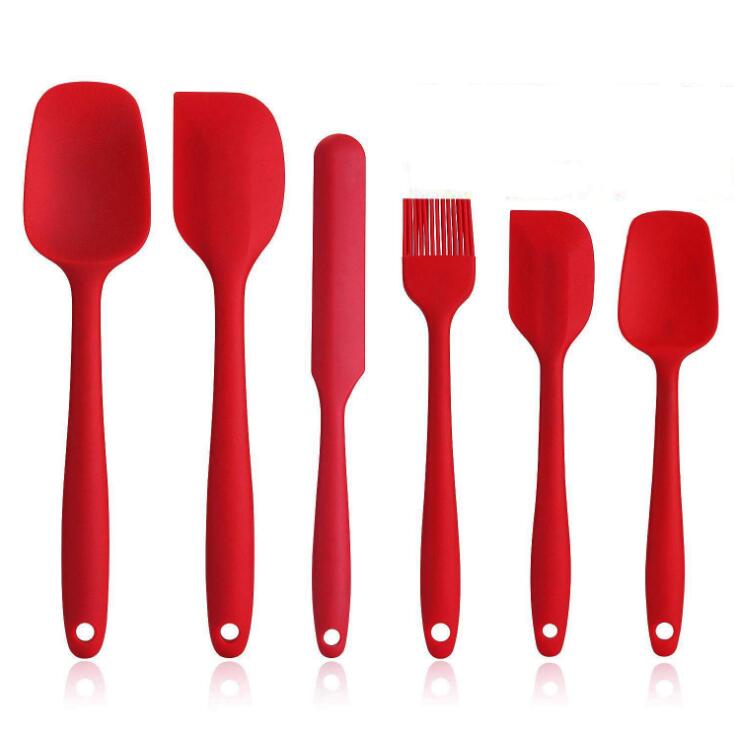 6 Pcs Spatula Sets BPA Free Silicone Scrapers Spoon Non-Stick Silica