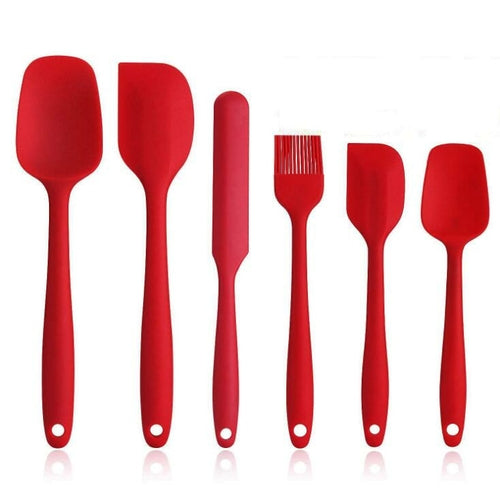 6 Pcs Spatula Sets BPA Free Silicone Scrapers Spoon Non-Stick Silica