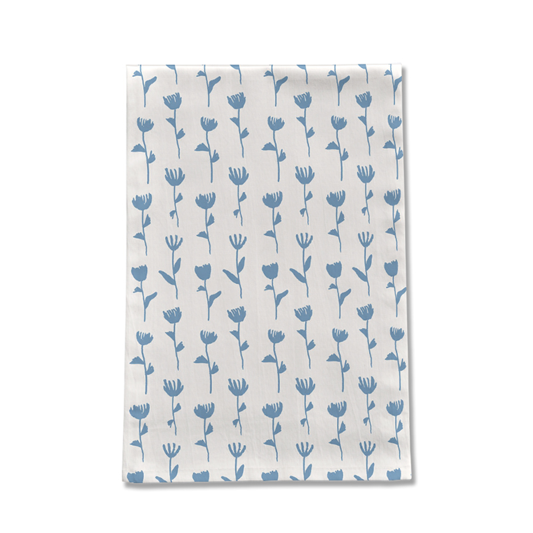 Light Blue Flower Tea Towel