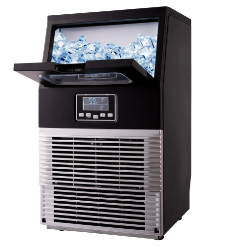 Freestanding Commercial Ice Maker Machine 66LBS/24H Auto-Clean