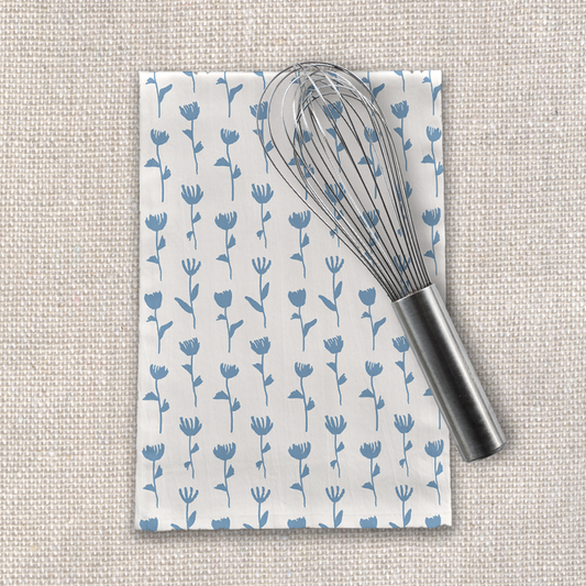 Light Blue Flower Tea Towel