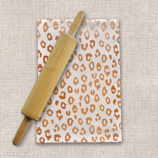 Copper Leopard Print Tea Towel